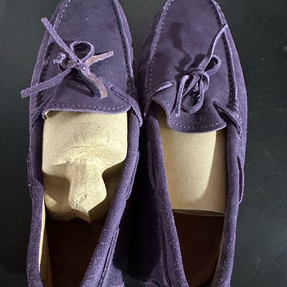 Tods Purple Suede Women's Loafers